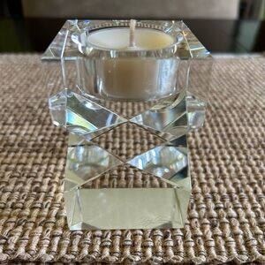 Oleg Cassini clear crystal votive.
